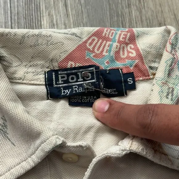 Vintage 1994 Polo Ralph Lauren Polo Sportsman Camping Fishing Shirt Size Small - Picture 3 of 8